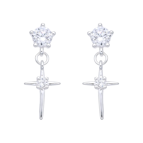 Aros Cross Point of Light | Golden or Siver | Plata 925 Italiana - comprar online