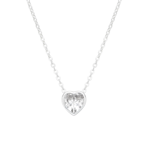 Cadena Dije Corazón Crystal | Plata 925 Italiana - comprar online