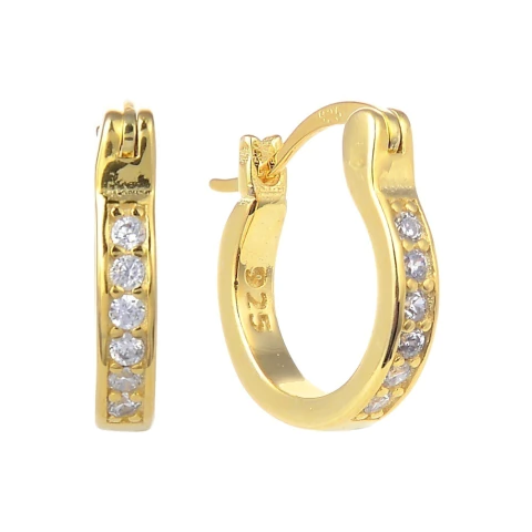 Aros Golden Huggies | Plata 925 Italiana Bañada en Oro Amarillo - comprar online