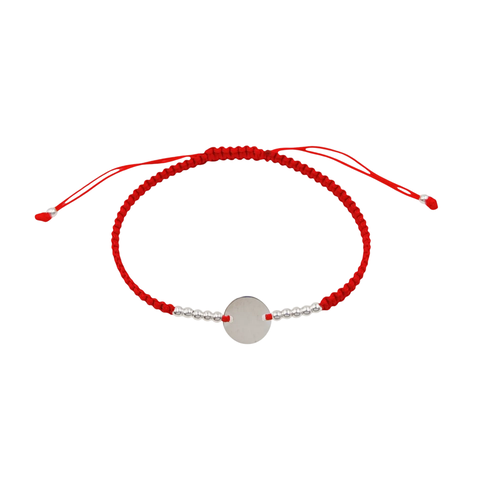 Pulsera Hilo Rojo Grabado | Plata 925 Italiana - comprar online