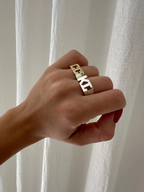 Anillo Iniciales | Plata 925 y Oro 18k - comprar online