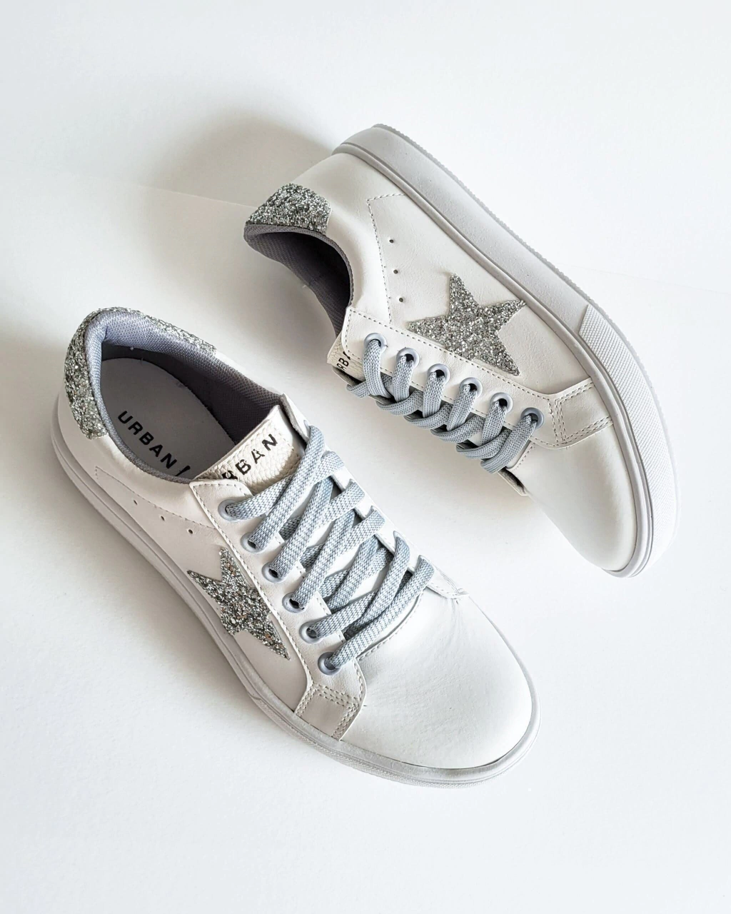ZAPATILLAS STAR | BLANCO GLITTER PLATA