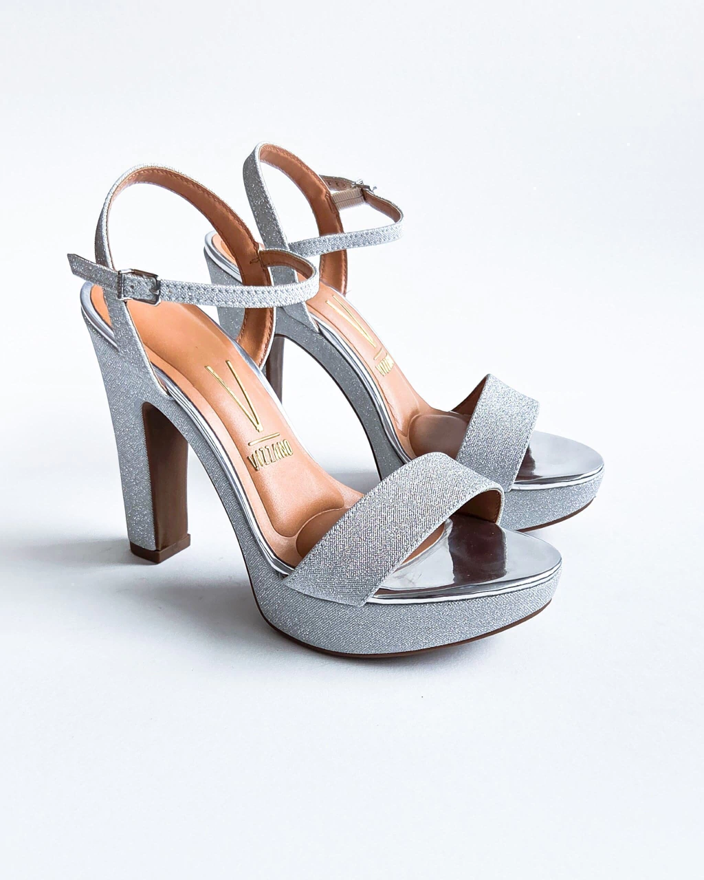 SANDALIAS BELMA | GLITTER PLATA
