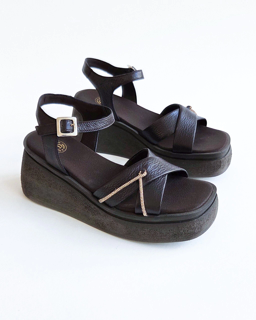 SANDALIAS BERNIE | CHOCOLATE- STRASS