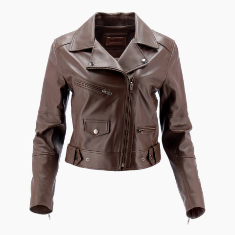 Campera de cuero con cierres