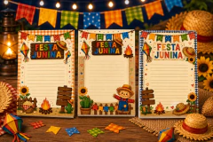 Bloco para anotações estampas Juninas / Recados / Lembrancinhas - Fogueira - Festa Junina - Quermesse - Docerias