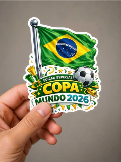 Kit 36 Adesivos Copa 2026 Brasil Festa Futebol Torcida Decoração - Todos juntos rumo ao Hexa Brasil