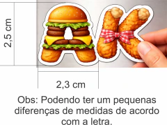 Kit 52 Cartelas Alfabeto Gourmet Food Adesivo Letras para Doces e Embalagens - Decorativo Confeitaria na internet