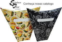 500 Peças - Embalagem Delivery para Crepe Frances - Linha Black