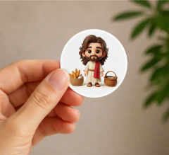 100 Adesivos e Etiquetas Cristao / Jesus 4x4cm Redondo, para presentes e lembrancinhas - comprar online