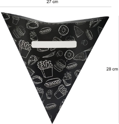 1.000 peças - Crepe delivery antigo (27x28) - Preto - Loja Steince