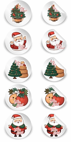 40 Adesivos para sacolas presentes decoração e Mimos Tema Natal 02
