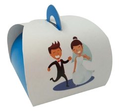 100 pçs Embalagem Bem Casado / Doces Finos casal Sorrindo