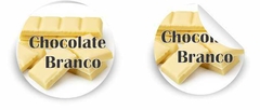 40 ADESIVOS SABORES 2CM - Linha Chocolate Branco