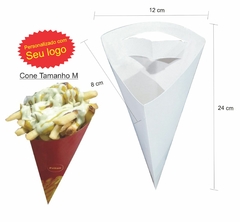 1000 pçs Embalagem Batata Cone M (aprox 250g) Personalizado