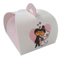 100 pçs Embalagem Bem Casado / Doces Finos - Coração Rosa