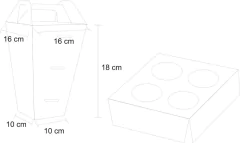 100 pçs Embalagem Pizza Cone Delivery (para 4 cones) Linha Black na internet