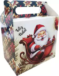 10 Emb Sacola Caixa Presente Natal Linha Noel Encantado