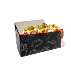 1000 pçs Embalagem MINI Hot Dog / Cachorro Quente / Lanches (Linha Black)