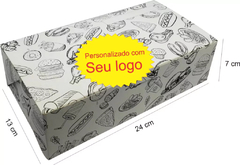 1000 pçs Embalagem Delivery G Batata Fritas e Porções 24x13x7cm PERSONALIZADO