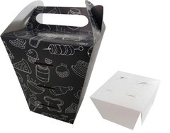 500 pçs Embalagem Pizza Cone Delivery (para 4 cones) Linha Black