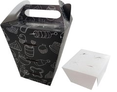 50 pçs Embalagem Pizza Cone Delivery (para 4 cones) Linha Black