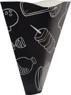 250 pçs Embalagem Suporte Mao Pizza Cone - Linha Black - comprar online