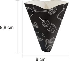 1000 pçs Embalagem Suporte Mao Pizza Cone - Linha Black na internet