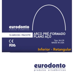 Arco Pré-Formado Aço Retangular Inferior | Eurodonto - comprar online