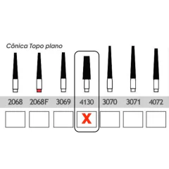Imagem do Ponta Diamantada Cone Topo Plano Kg Sorensen FG | KG Sorensen