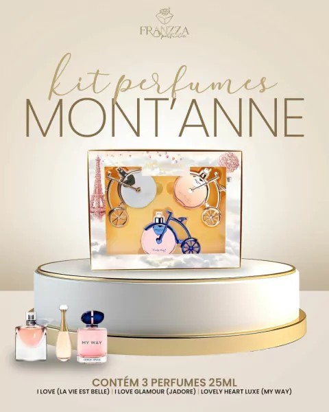Kit Mont´Anne 3 Perfumes de 25ML EDP ''Bicicletinhas''