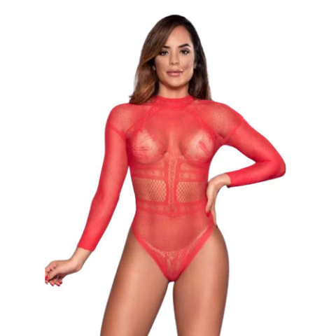 Body Arrastão com Manga Longa - Yaffa