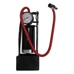 Infladore De Pie Bici Moto Con Manometro Monocilindro P-1