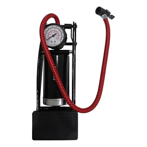 Infladore De Pie Bici Moto Con Manometro Monocilindro P-1