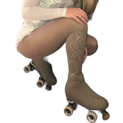 Medias Panty Patin Artistico Strass Arabesco Con Cubrebotas en internet
