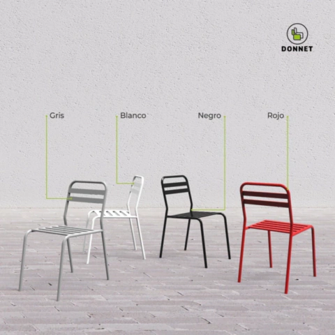 Imagen de Silla Bari UNID. x 10 Pack | Estructura de caño con Regatones Plásticos Bajo las Patas | Silla Eventos Galerías Exteriores