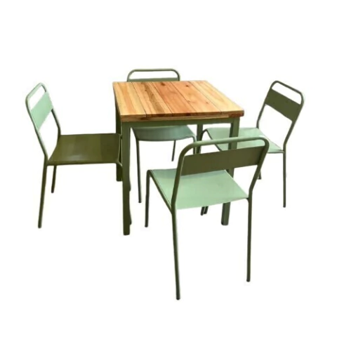 Combo bar 4 sillas milan y mesa tapa tablero base 4 patas