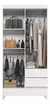 Ropero placard Fit 191x92 cm | Color Madera o Blanco | Cajones, Perchero y Espejo Central | Para dormitorios - comprar online