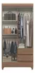 Ropero placard Fit 191x92 cm | Color Madera o Blanco | Cajones, Perchero y Espejo Central | Para dormitorios - América Muebles