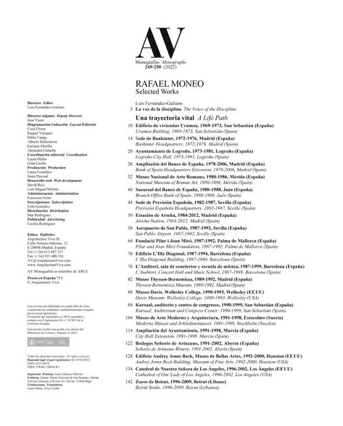 AV MONOGRAFÍAS 249/250 - RAFAEL MONEO en internet
