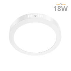 PLAFÓN APLICAR LED REDONDO BLANCO 18W MACROLED