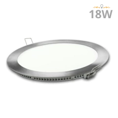 PANEL LED EMPOTRABLE REDONDO 18W NIQUEL - comprar online