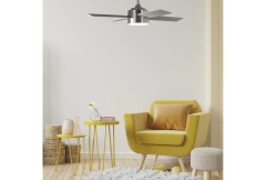 Imagen de VENTILADOR TECHO ASPAS DE MADERA COLOR PLATEADO / NEGRO - LAFTDREN