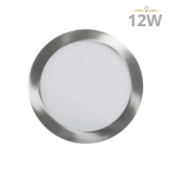 PANEL LED EMPOTRABLE REDONDO 12W NIQUEL