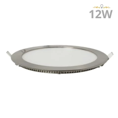 PANEL LED EMPOTRABLE REDONDO 12W NIQUEL - Iluminarte