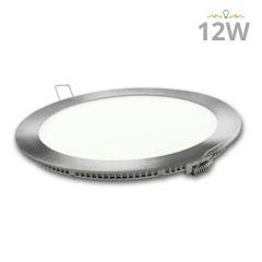 PANEL LED EMPOTRABLE REDONDO 12W NIQUEL - comprar online
