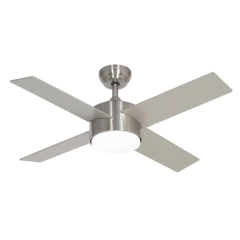 VENTILADOR TECHO ASPAS DE MADERA COLOR PLATEADO / NEGRO - LAFTDREN