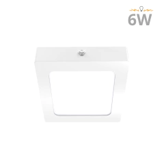 PLAFÓN APLICAR LED CUADRADO BLANCO 6W