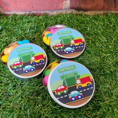 Kit 10 latinhas carrinhos lembrancinha tema carros personalizada - Festinha Legal