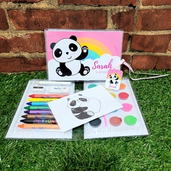 10 estojos de pintura grandes pandinha com 31 itens completos - comprar online